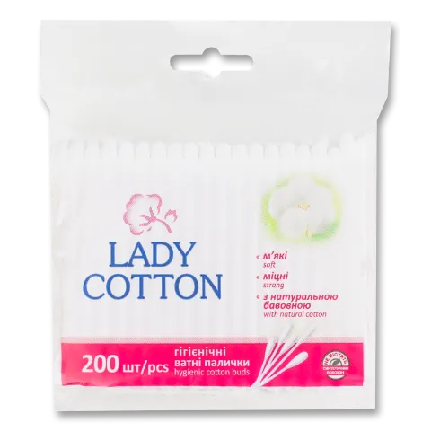 Палочки ватные Lady Cotton в пакете 200 шт./уп.