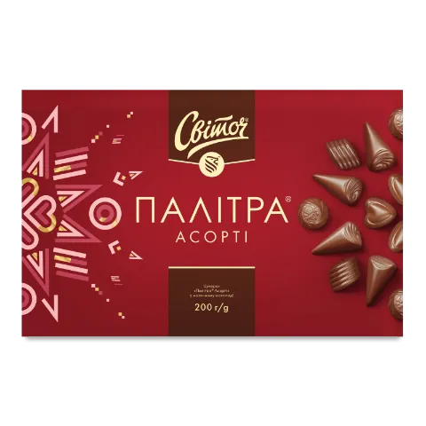 Цукерки «Світоч» «Палітра» асорті молочний шоколад