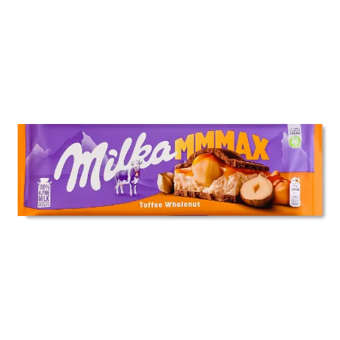 Шоколад Milka с начинкой целый орех и карамель