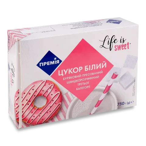 Сахар «Премія» белый пресованный быстрорастворимый 750г