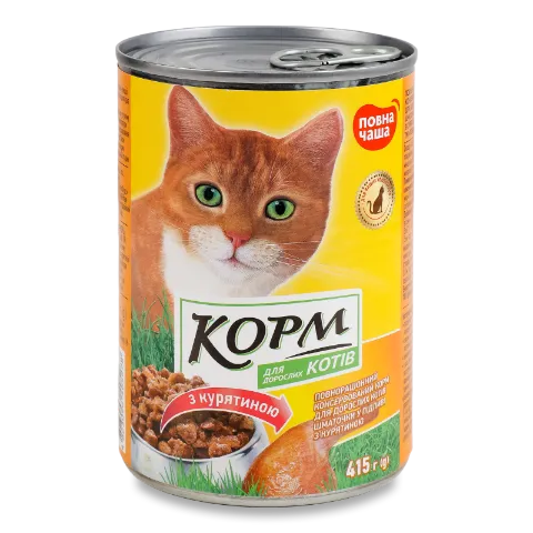 Корм для котов «Повна Чаша» с курицей 415г