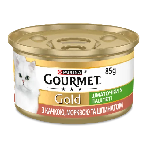Корм д/кот Gourmet Gold паштет утка-морк-шпин кус.