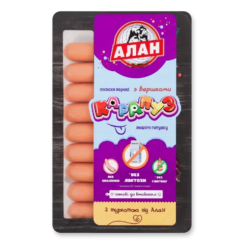 Сосиски Алан Карапуз со сливками в/с н/о