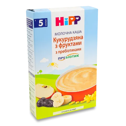 Каша кукурудзяна Hipp молочна з фруктами з пробіотиками