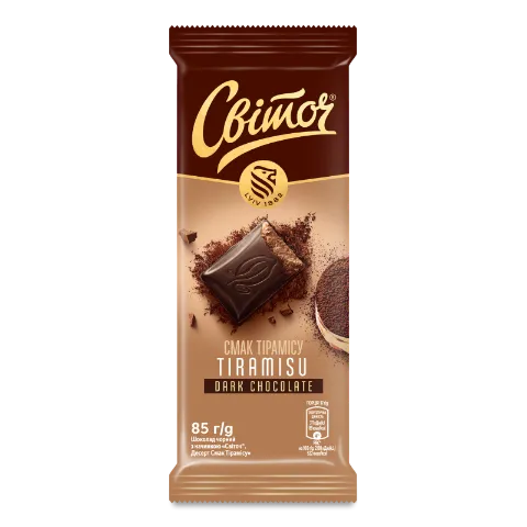 Шоколад черный Світоч Десерт вкус тирамису