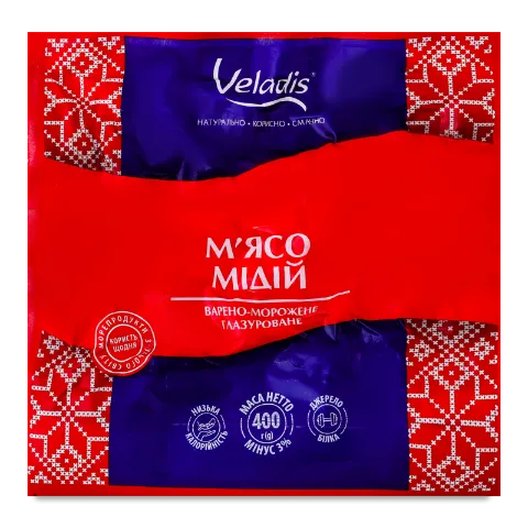 Мидии Veladis варено-мороженые очищенные в/у
