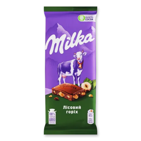 Шоколад молочный Milka с орехом