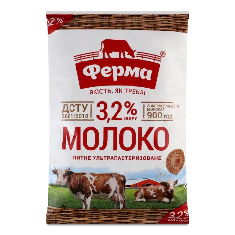 Молоко ультрапастеризованное Ферма 3,2% тетра-фина