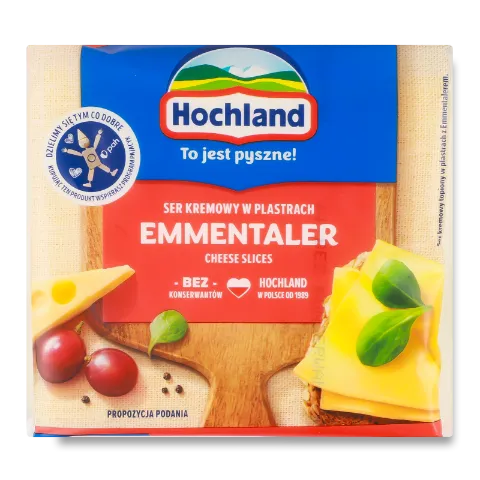 Сир плавлений Hochland Емменталер скибочками 40%