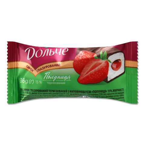 Сирок глазурований «Дольче» полуниця 15%