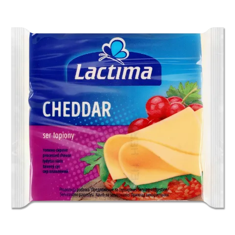 Сир плавлений Lactima «Чеддер» скибочками