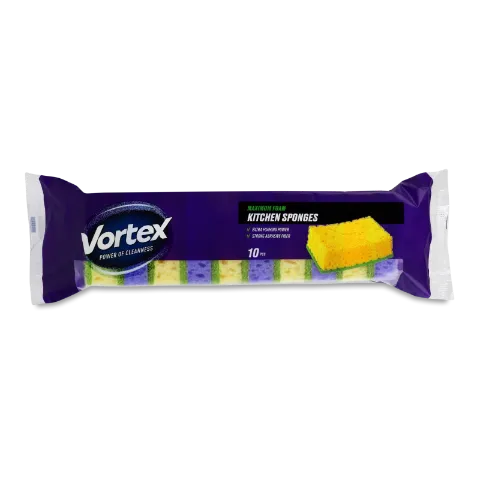 Губка Vortex кухонная 10 шт