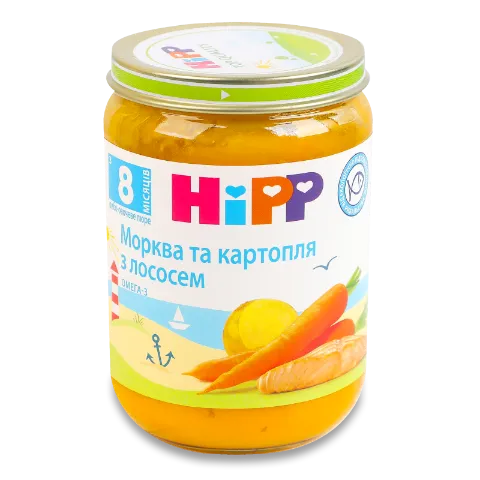 Пюре Hipp морква та картопля з лососем