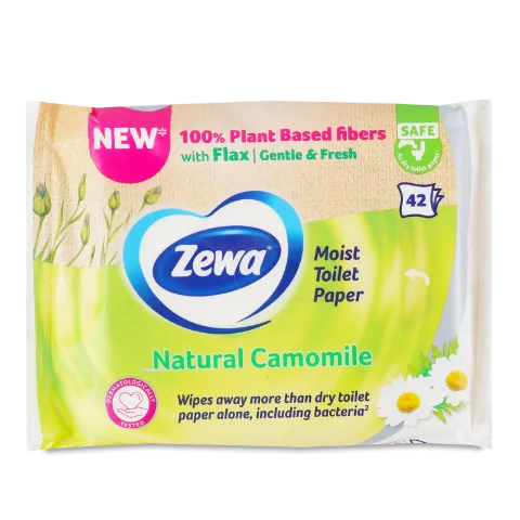 Туалетная бумага Zewa Natural Camomile влажная 42 шт.