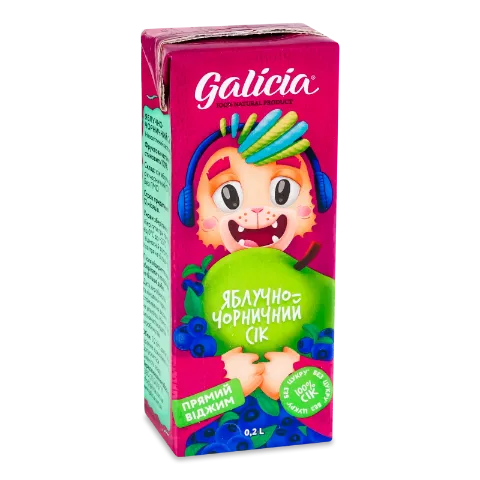 Сік Galicia яблучно-чорничний неосвітлений