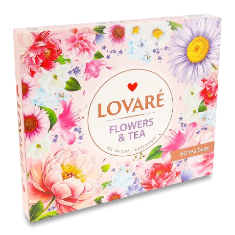 Набір чаю Lovare Flowers&Tea 12 видів по 5шт