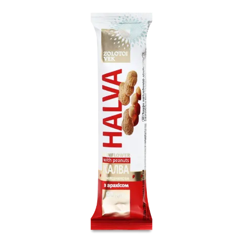 Халва Zolotoi Vek подсолнечная с арахисом 60г
