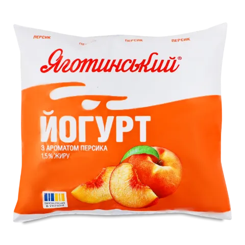Йогурт «Яготинський» з ароматом персика 1,5% п/е