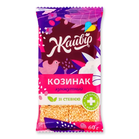 Козинак «Жайвір» з кунжуту на фруктозі зі стевією