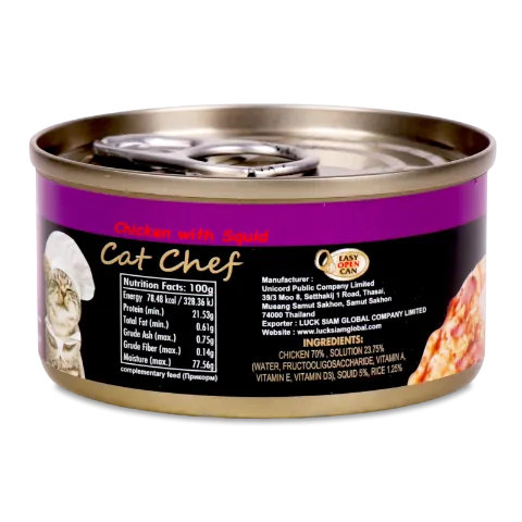 Корм для котов Cat Chef мясо курицы с кальмарами