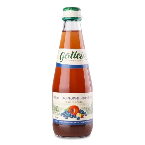 Сік Galicia яблучно-чорничний неосвітлений, скло