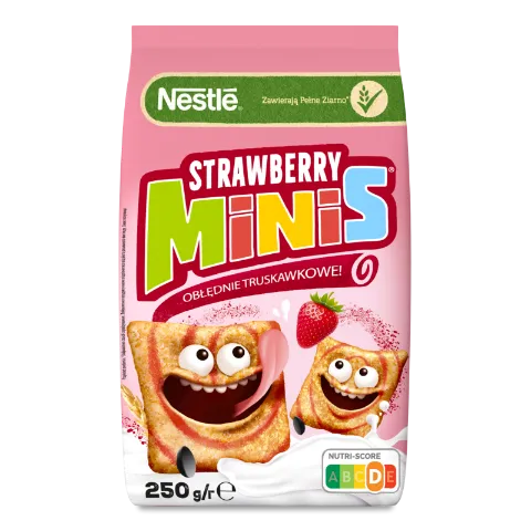 Сніданок Nestle «Стробері-мініс» з вітамінами та мінералами сухий