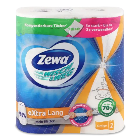 Полотенце бум Zewa Wisch&Weg Design Extra Lang 2сл