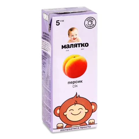 Сік «Малятко» персиковий з м'якоттю