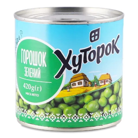 Горошок зелений «Хуторок» консервований
