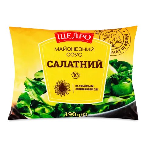 Соус «Щедро» «Салатний» майонезний 30% ф/п