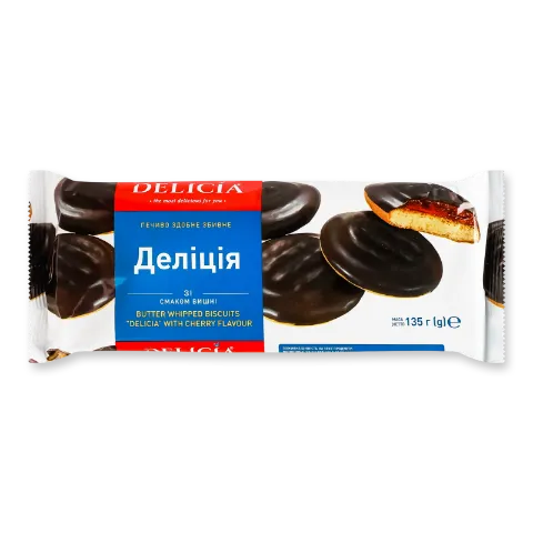 Печиво Деліція зі смаком вишні збивне здобне