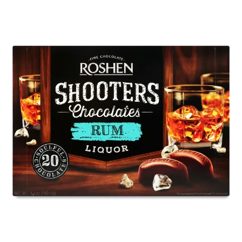 Цукерки Roshen Shooters з ромовим лікером