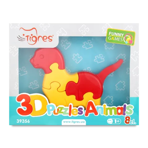 Пазлы Tigres 3D Зверушки 8элем