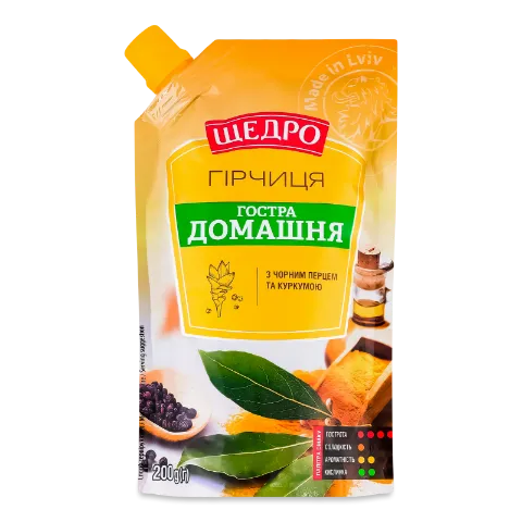 Горчица Щедро Острая домашняя д/п