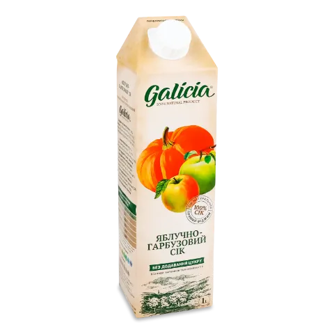Сік Galicia яблучно-гарбузовий з м'якоттю