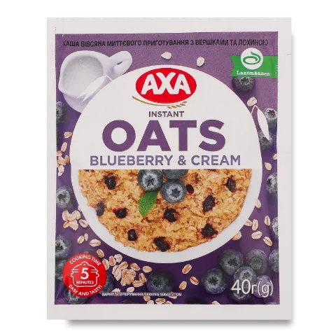 Каша овсяная AXA со сливками и голубикой