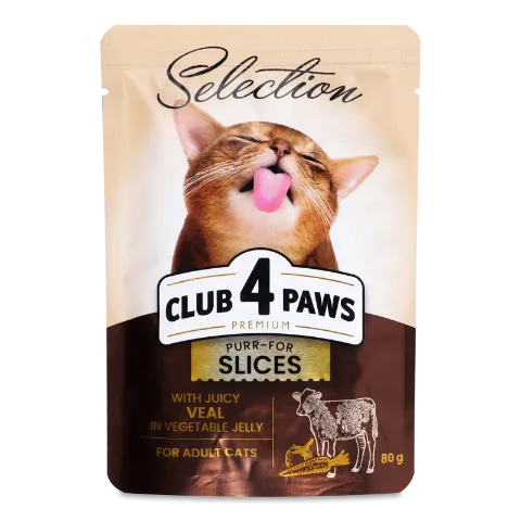 Корм для котов Club 4 Paws телятина-овощной соус