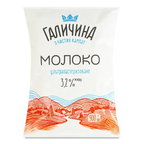 Молоко «Галичина» ультрапастеризоване 3,2%, т/ф