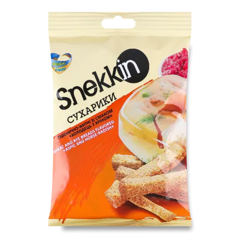 Сухарики Snekkin пшенично-житні зі смаком холодець з хріном