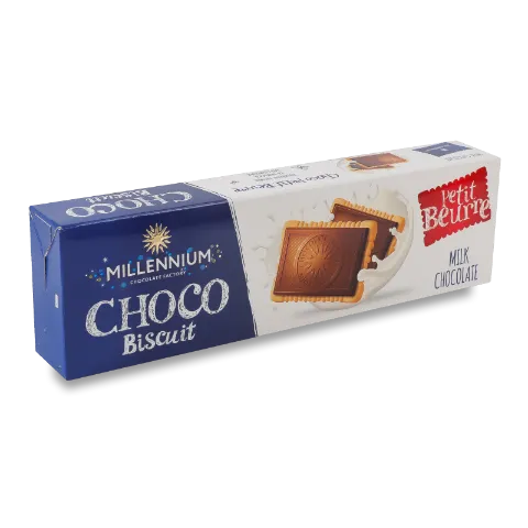 Шоколад Millennium Choco Biscuit молочний з печивом - Купити в