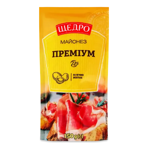 Майонез «Щедро» «Преміум» 72% д/п