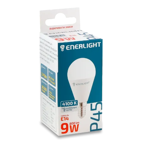Лампа светодиодная Enerlight P45 9Вт 4100K E14