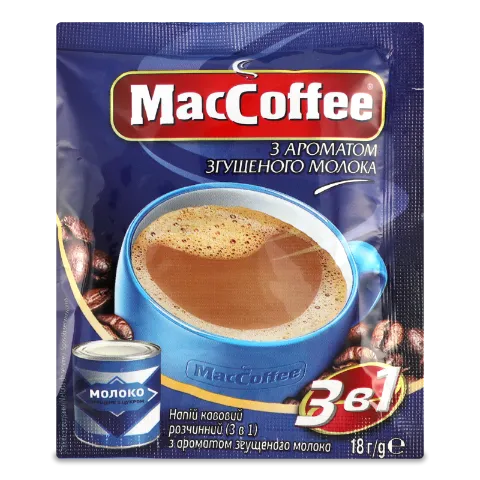 Напій кавовий MacCoffee 3 в 1 згущене молоко