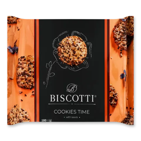 Печиво Biscotti «Кукіс-тайм» з насінням