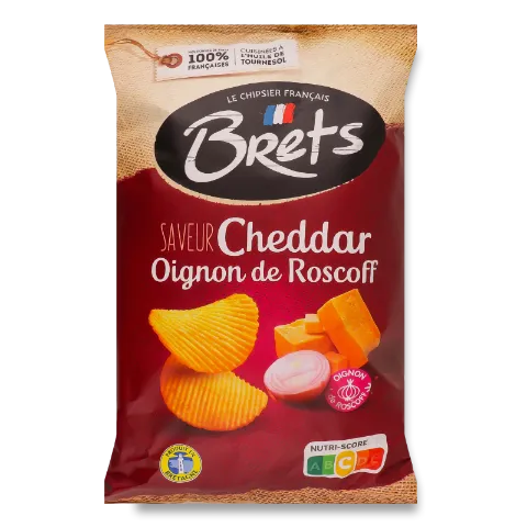 Чипсы Bret's картофельные вкус сыра чеддер-лук