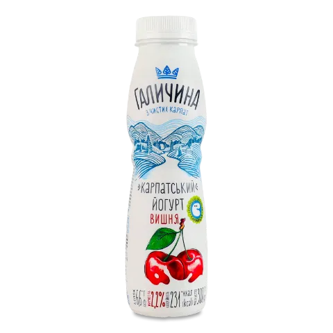Йогурт «Галичина» «Карпатський» вишня 2,2%