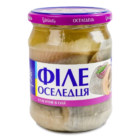 Оселедець Veladis філе в олії класичний с/б