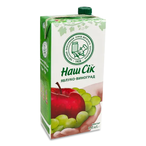 Нектар Наш Сік яблочно-виноградный осветленный