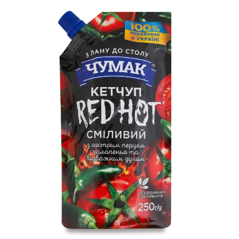 Кетчуп «Чумак» Red Hot з гострим перцем халапеньйо д/п