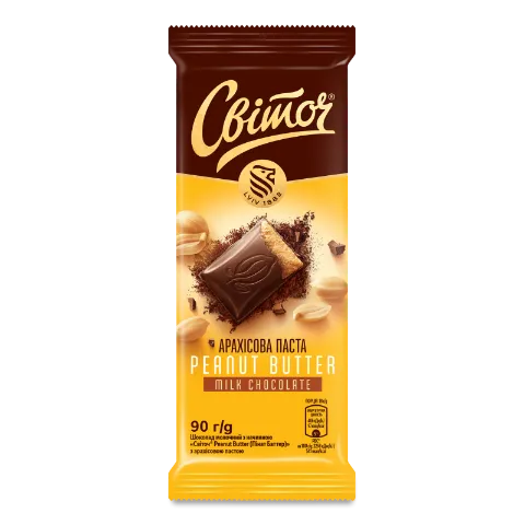 Шоколад молочный Світоч PeanutButter с арах пастой